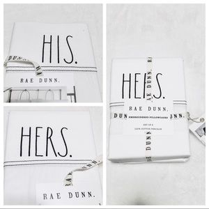 🆕Rae Dunn Set of 2 HIS/HERS Standard Pillowcases